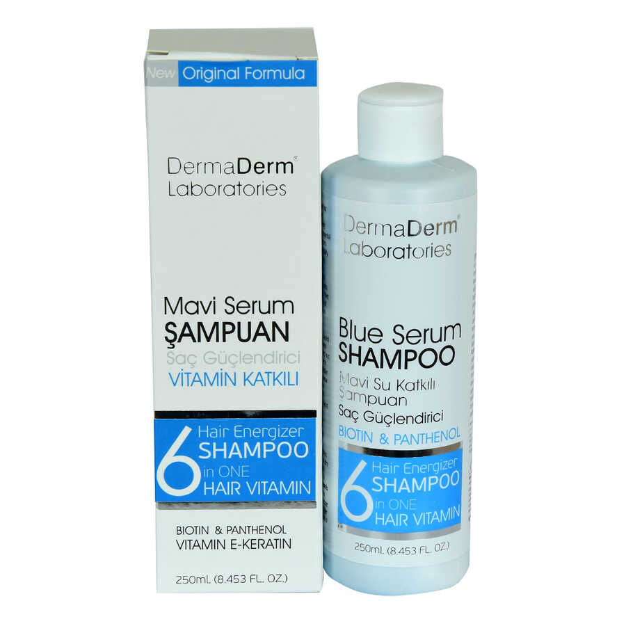 Lisinya214 Mavi Serum Şampuanı Saç Güçlendirici (Biotin Panthenol Vitamin E-Keratin) 250 ML