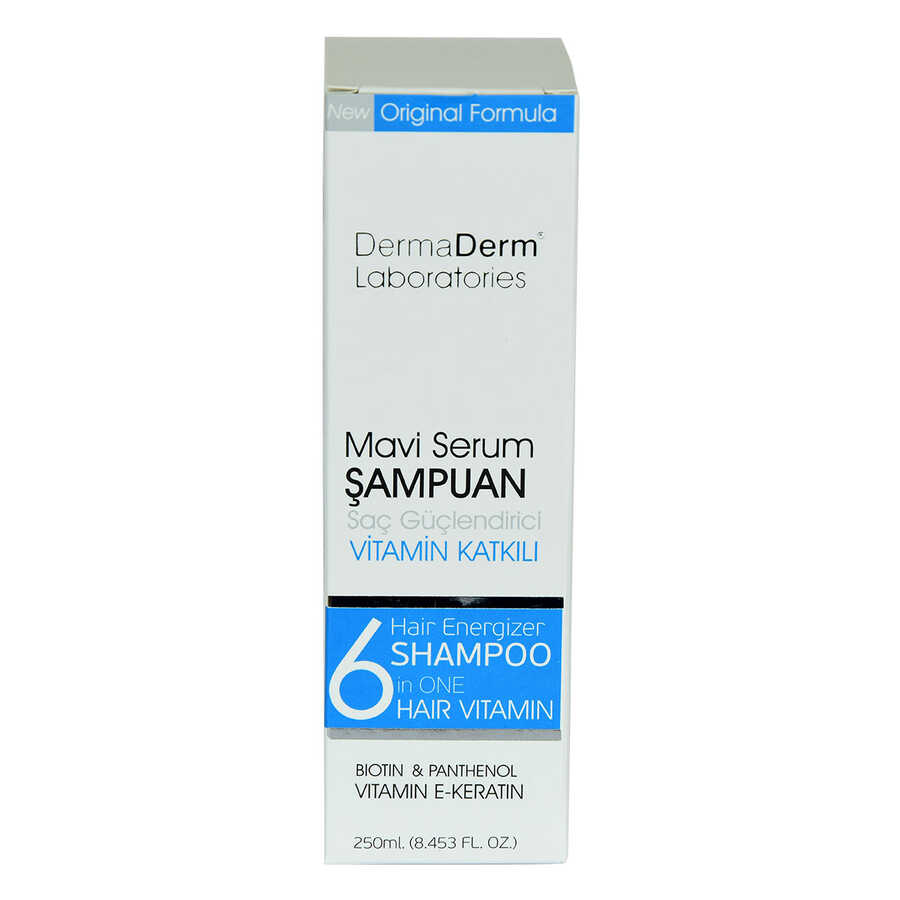 Lisinya214 Mavi Serum Şampuanı Saç Güçlendirici (Biotin Panthenol Vitamin E-Keratin) 250 ML
