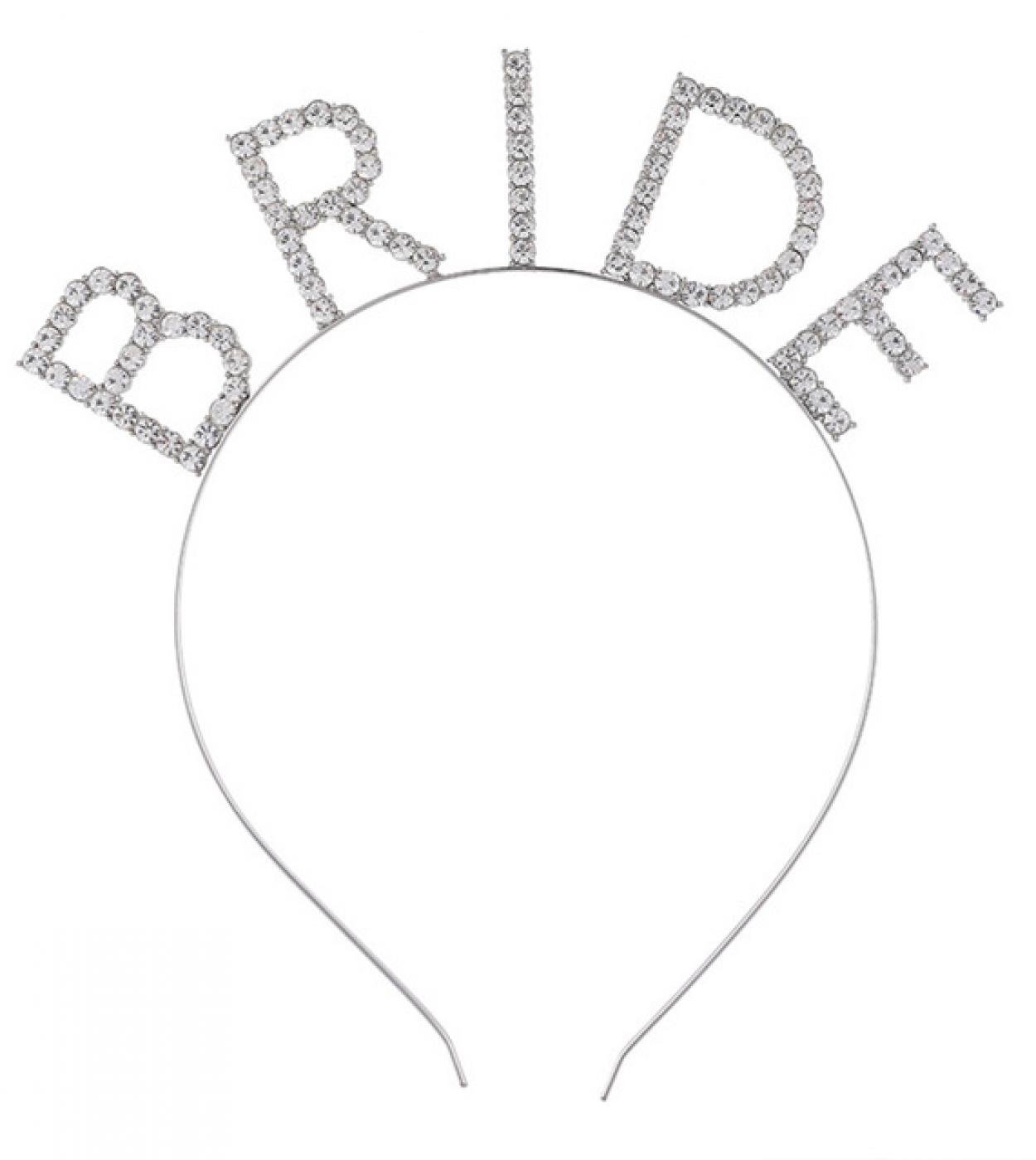 Bekarlığa Veda Mega Boy Kristal Taşlı Gümüş Bride Taç Gelin Tacı 20X21 cm (Lisinya)