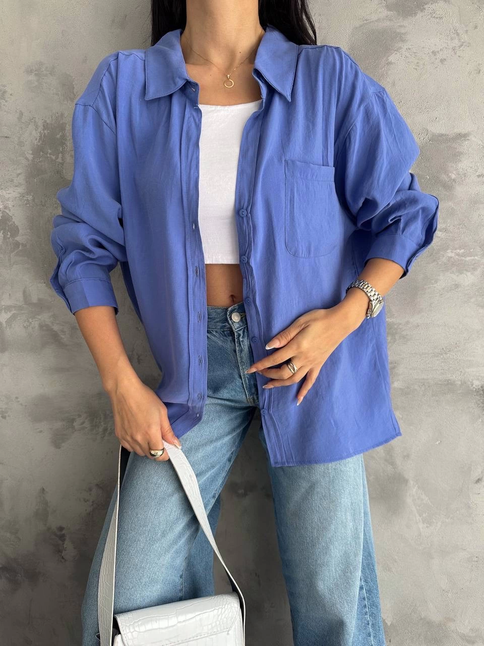 Modal oversize cepli gömlek - Lisinya