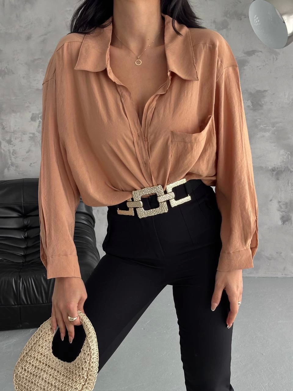 Modal oversize cepli gömlek - Lisinya