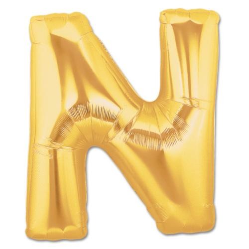 N Harf Folyo Bn Altın Renk 40 inç N Harf Folyo Balon Altın Renk 40 inç (Lisinya)