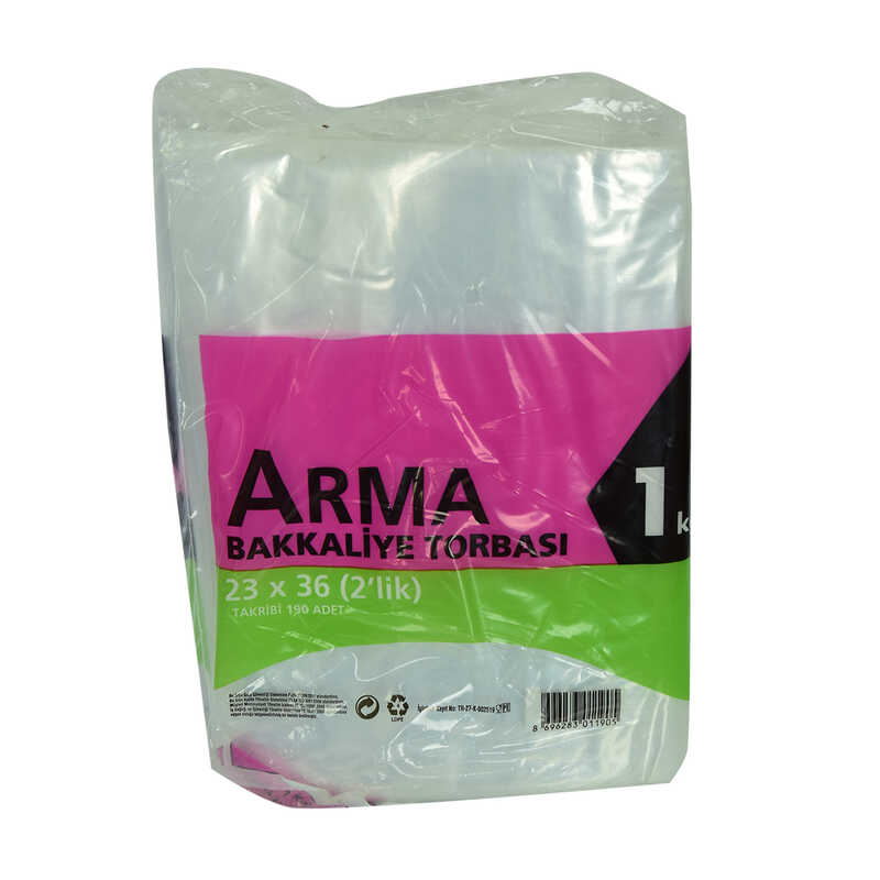 Lisinya214 Naylon Torba Arma Şeffaf Bakkaliye Kuruyemiş Şeker Torbası 23x36 (2 lik ) Takribi 190 Adet 1000 Gr