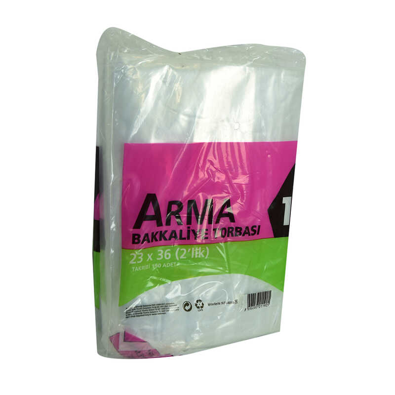 Lisinya214 Naylon Torba Arma Şeffaf Bakkaliye Kuruyemiş Şeker Torbası 23x36 (2 lik ) Takribi 190 Adet 1000 Gr