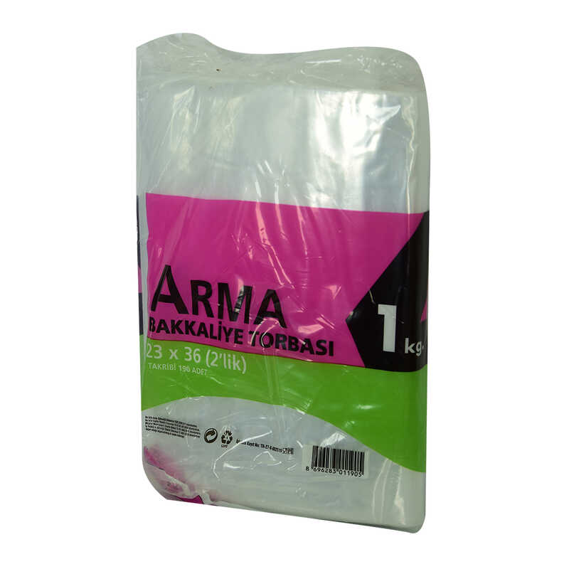 Lisinya214 Naylon Torba Arma Şeffaf Bakkaliye Kuruyemiş Şeker Torbası 23x36 (2 lik ) Takribi 190 Adet 1000 Gr