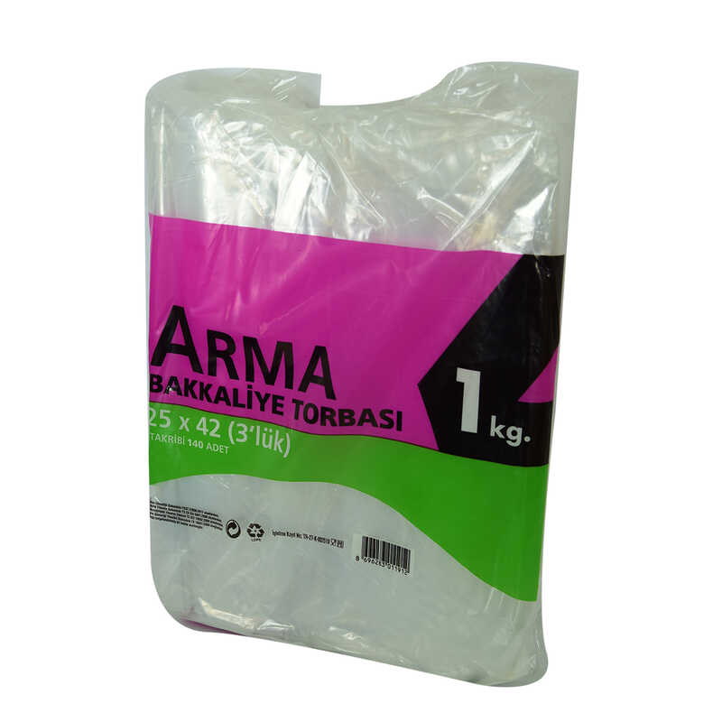 Lisinya214 Naylon Torba Arma Şeffaf Bakkaliye Kuruyemiş Şeker Torbası 25x42 (3 lik ) Takribi 140 Adet 1000 Gr