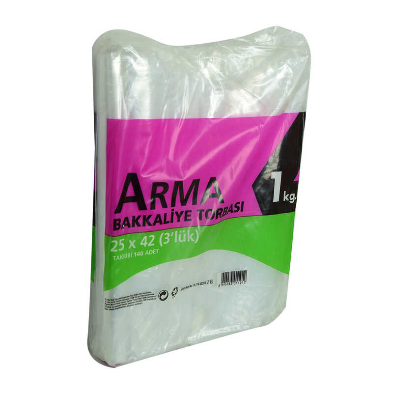 Lisinya214 Naylon Torba Arma Şeffaf Bakkaliye Kuruyemiş Şeker Torbası 25x42 (3 lik ) Takribi 140 Adet 1000 Gr