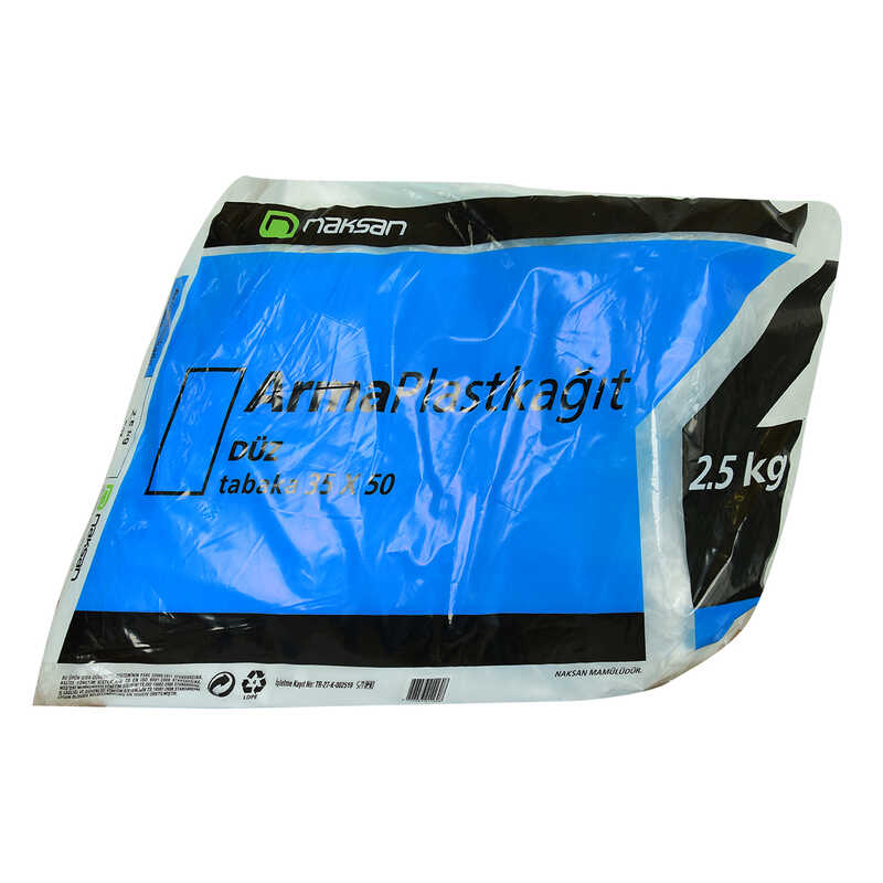 Lisinya214 Plast Kağıt Bloklu Plast Naylon Şeffaf Düz Tabaka 35X50 Cm 2500 Gr Paket