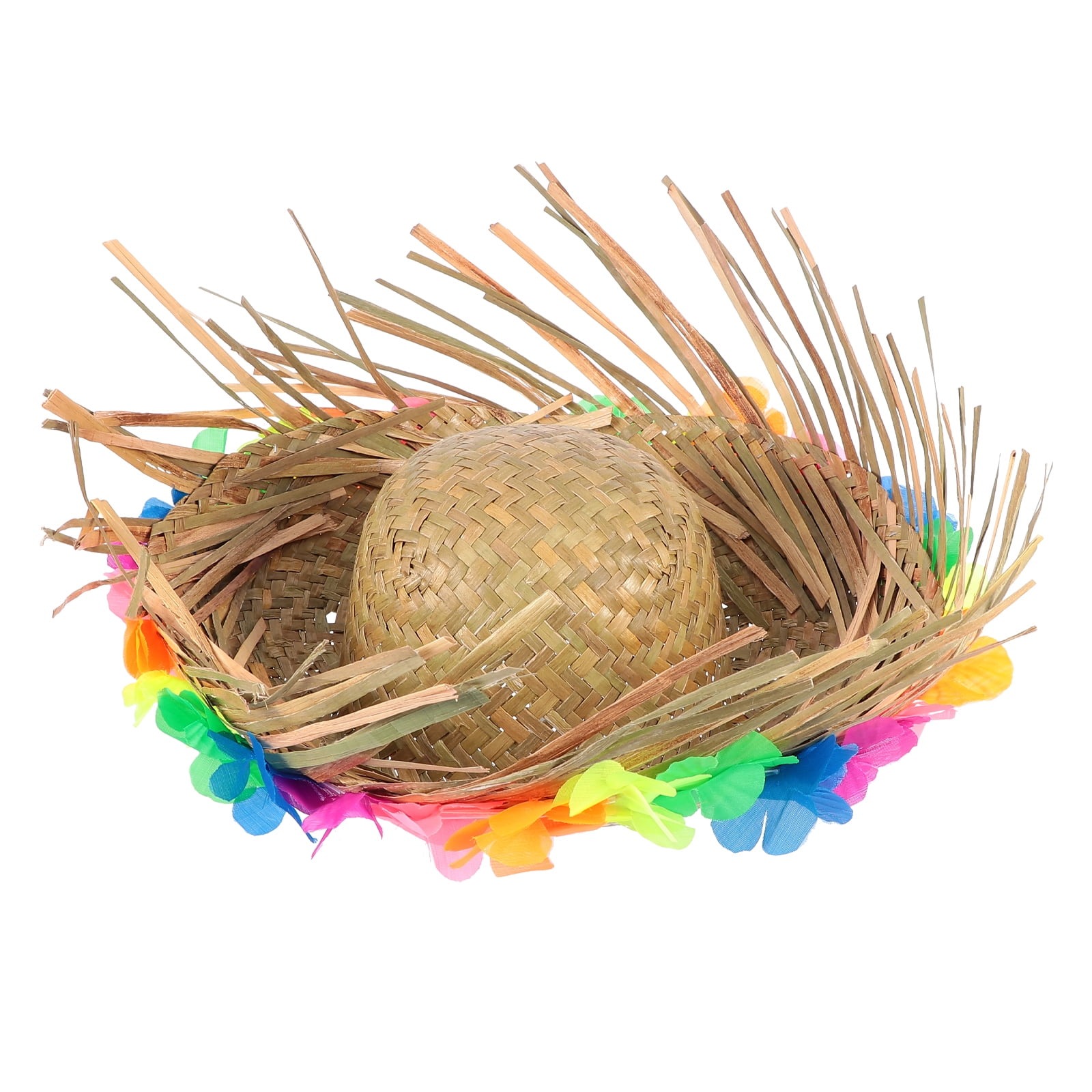 Naturel Renk Püsküllü Örme Hasır Hawaii Luau Aloha Şapka 13x36 cm Naturel Renk Püsküllü Örme Hasır Hawaii Luau Aloha Şapka 13x36 cm