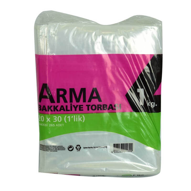 Lisinya214 Naylon Torba Arma Şeffaf Bakkaliye Kuruyemiş Şeker Torbası 20x30 (1 lik ) Takribi 265 Adet 1000 Gr
