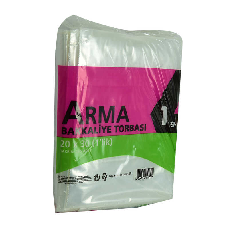 Lisinya214 Naylon Torba Arma Şeffaf Bakkaliye Kuruyemiş Şeker Torbası 20x30 (1 lik ) Takribi 265 Adet 1000 Gr