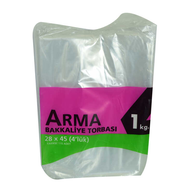 Lisinya214 Naylon Torba Arma Şeffaf Bakkaliye Kuruyemiş Şeker Torbası 28x45 (4 lük ) Takribi 115 Adet 1000 Gr