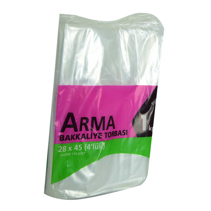 Lisinya214 Naylon Torba Arma Şeffaf Bakkaliye Kuruyemiş Şeker Torbası 28x45 (4 lük ) Takribi 115 Adet 1000 Gr