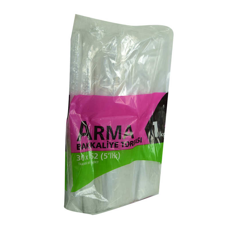 Lisinya214 Naylon Torba Arma Şeffaf Bakkaliye Kuruyemiş Şeker Torbası 30x52 (5 lik ) Takribi 85 Adet 1000 Gr