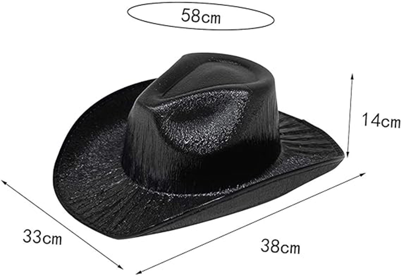 Neon Hologramlı Kovboy Model Parti Şapkası Siyah Yetişkin 39X36X14 cm Neon Hologramlı Kovboy Model Parti Şapkası Siyah Yetişkin 39X36X14 cm (Lisinya)