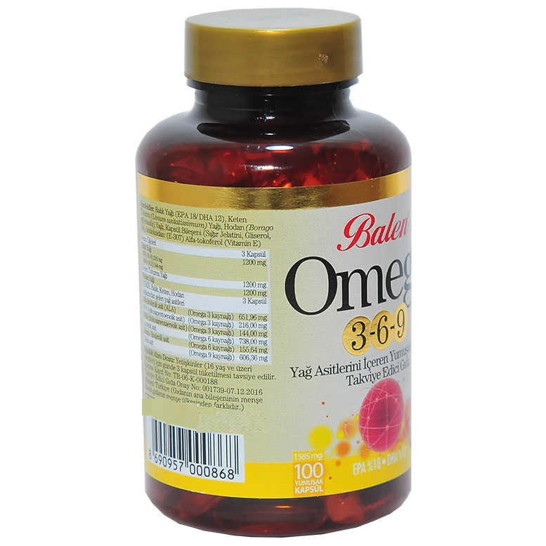 Lisinya214 Omega 3-6-9 1585 Mg x 100 Yumuşak Kapsül