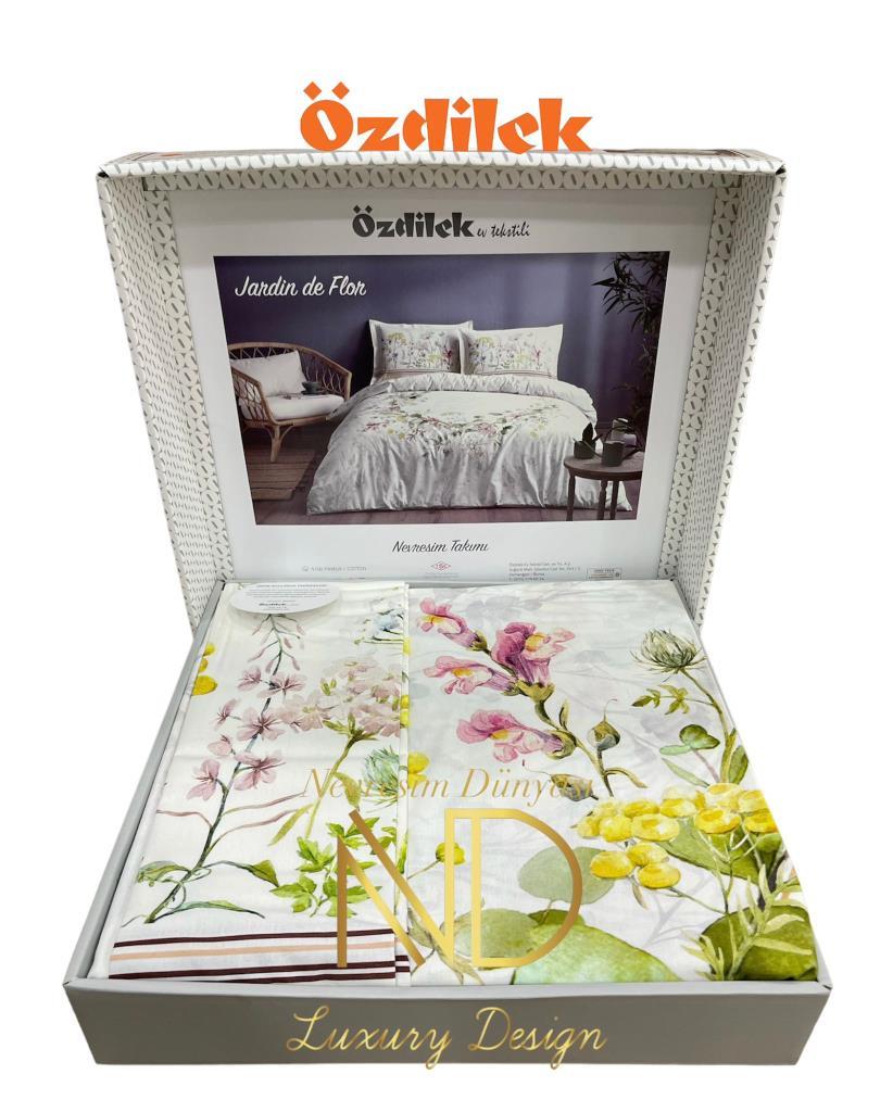 Özdilek Çift Kişilik Ranforce Nevresim Takımı De Flor Beyaz