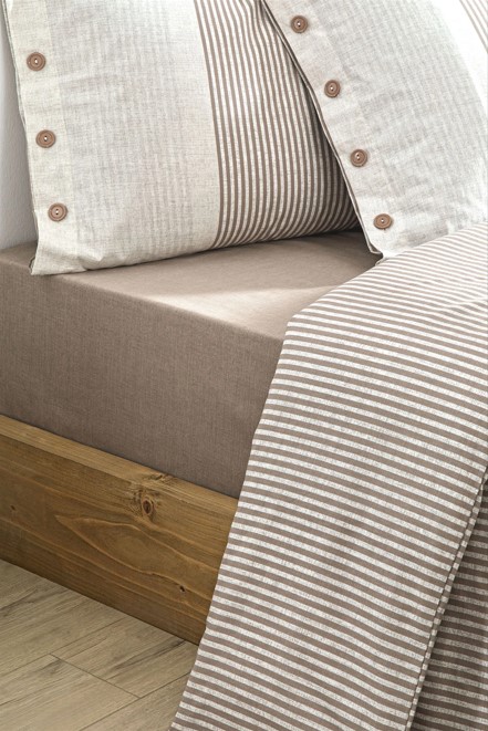 Özdilek Çift Kişilik Ranforce Nevresim Takımı Natural Line Bej