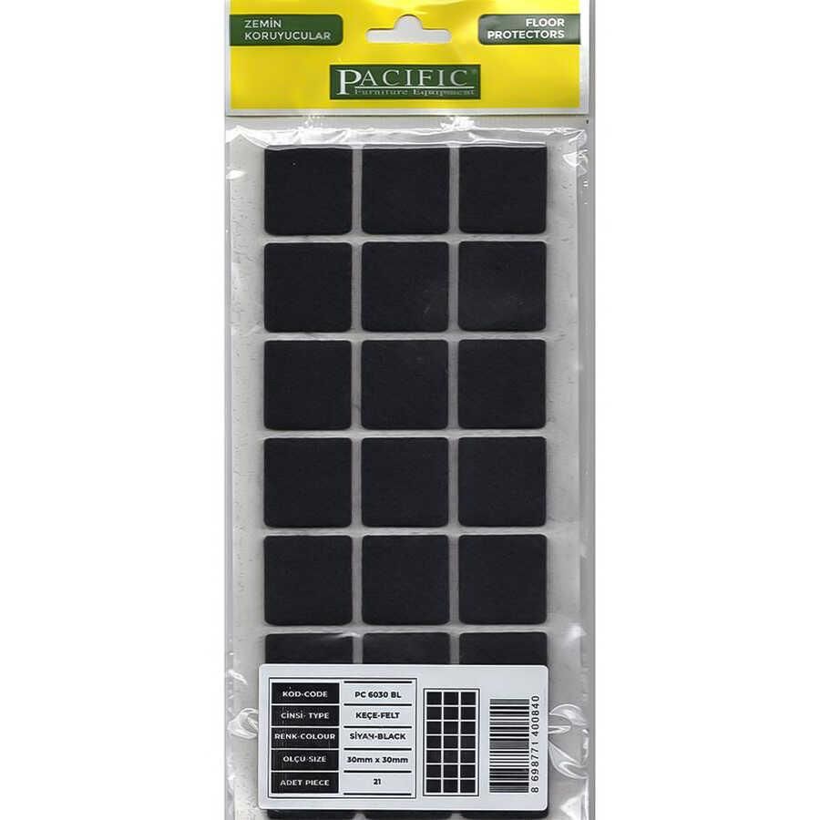 Lisinya202 Pacific 6030 BL Yapışkanlı Keçe 30 mm X 30 mm Siyah