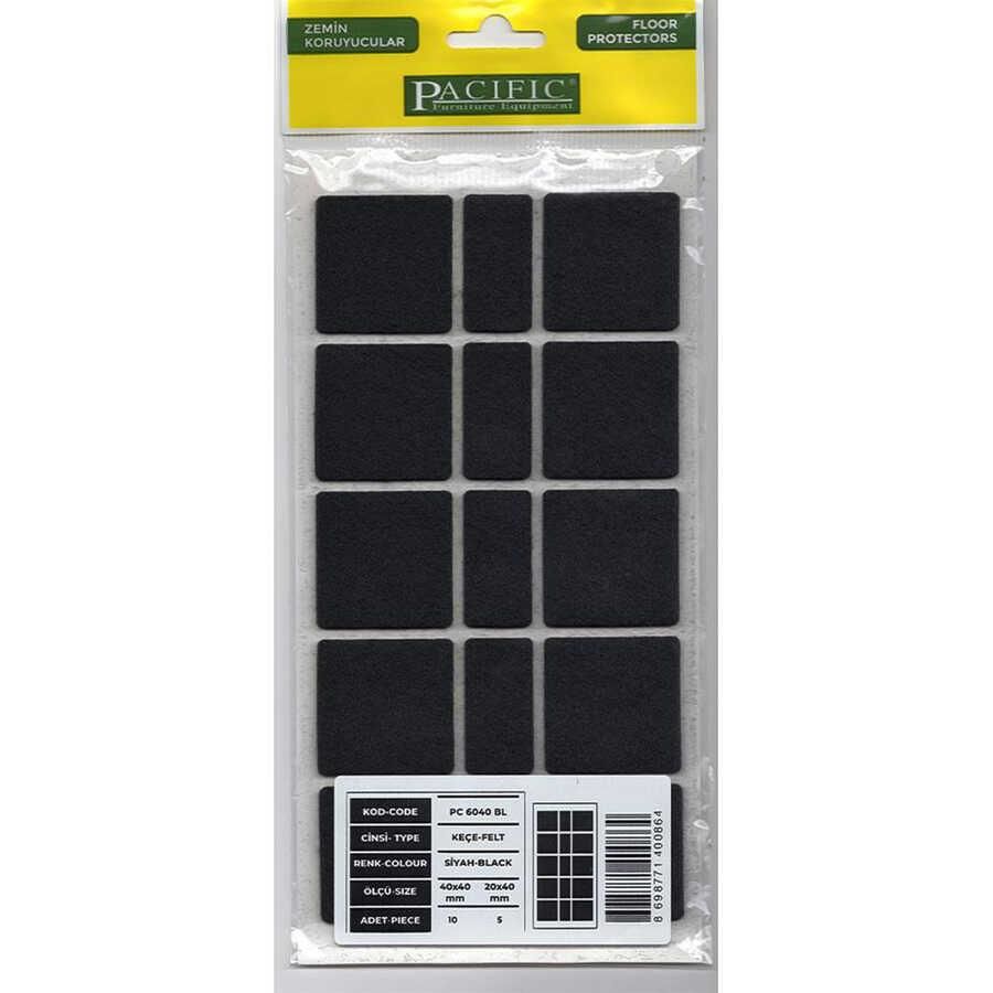 Lisinya202 Pacific 6040 BL Yapışkanlı Keçe  40 mm X 40 mm Siyah