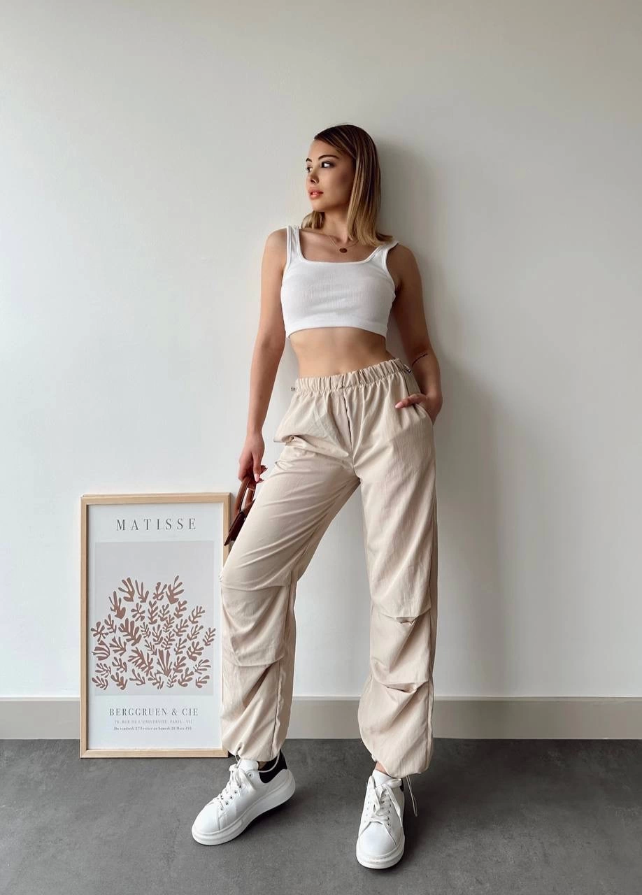 Paraşüt pantolon bej - Lisinya