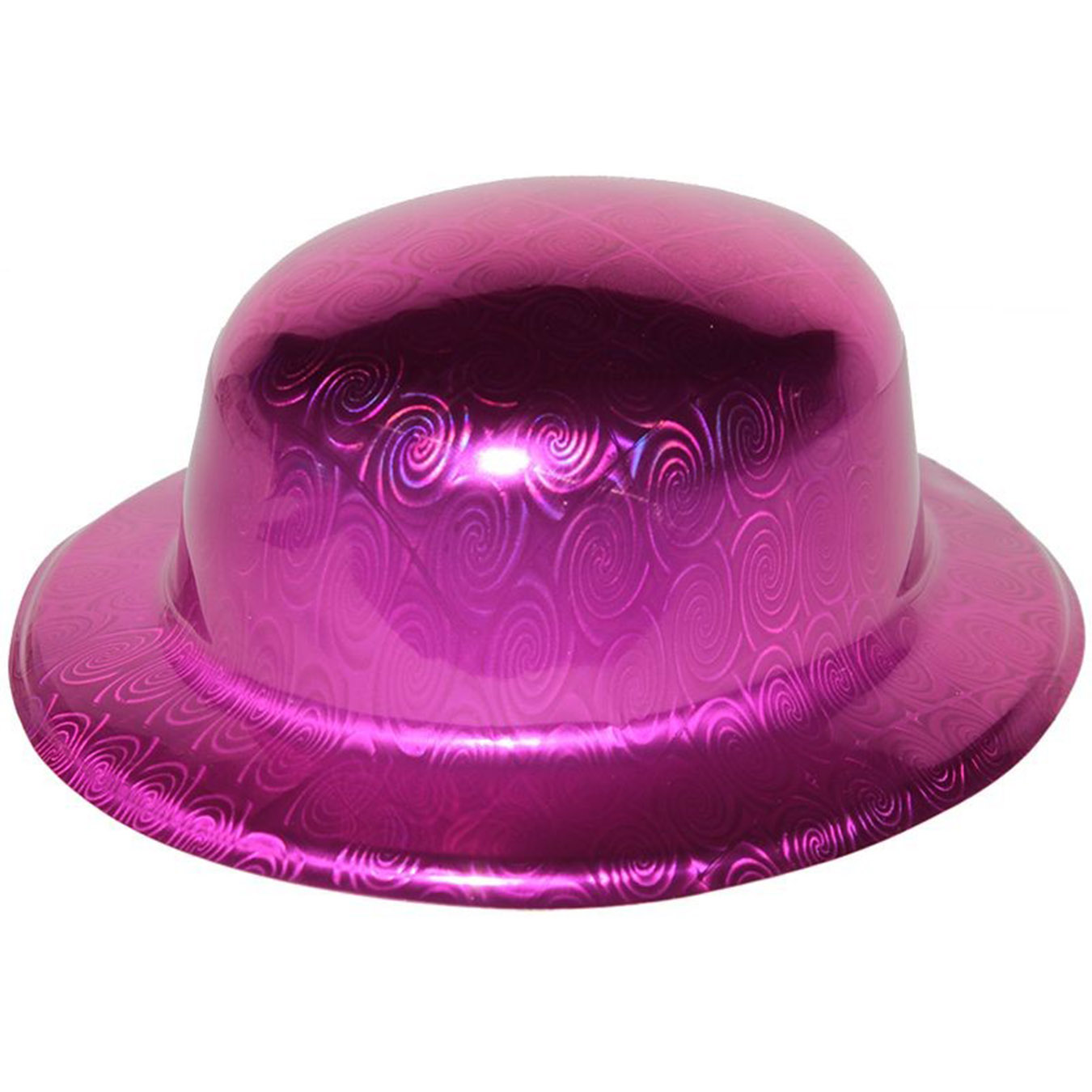 Pembe Renk Hologramlı Plastik Yuvarlak Melon 27x24 cm (Lisinya)