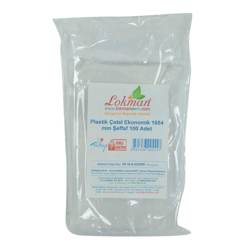 Lisinya214 Plastik Çatal Ekonomik 1654 mm Şeffaf 100 Adet 1 Paket