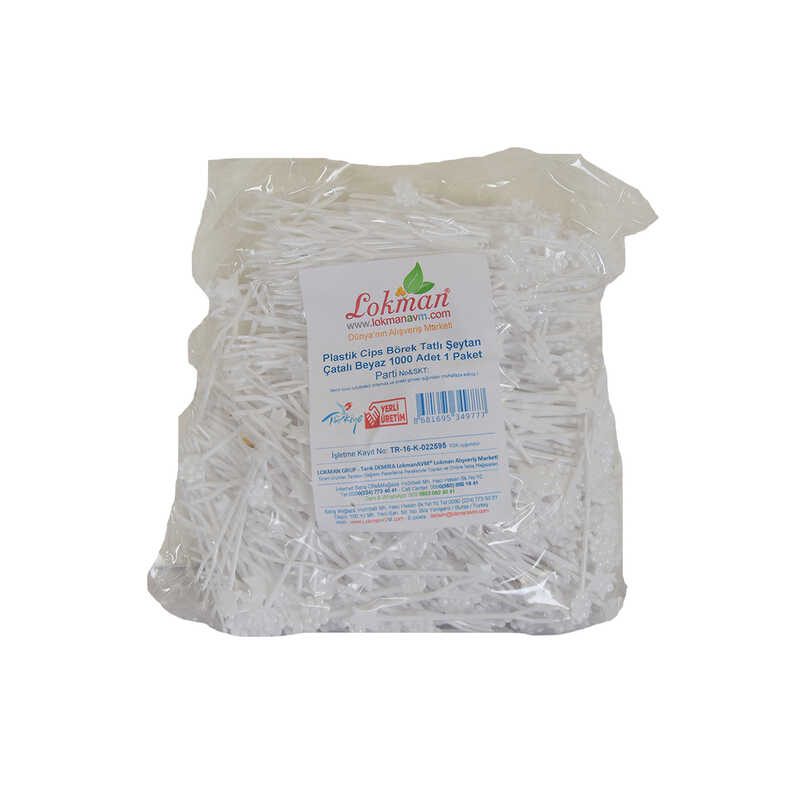 Lisinya214 Plastik Cips Börek Tatlı Şeytan Çatalı Beyaz 1000 Adet 1 Paket