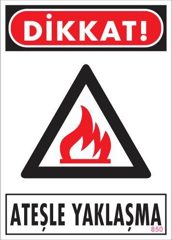 Dikkat Ateşle Yaklaşma Uyarı Levhası 25x35 KOD:850 Lisinya202 Dikkat Ateşle Yaklaşma Uyarı Levhası 25x35 KOD:850