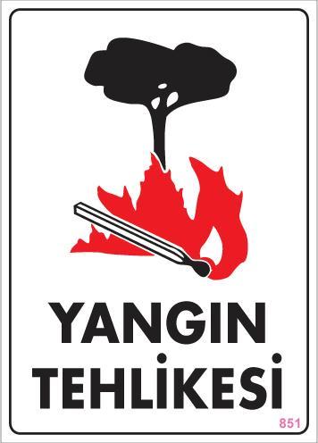 Yangın Tehlikesi Uyarı Levhası 25x35 KOD:851 Lisinya202 Yangın Tehlikesi Uyarı Levhası 25x35 KOD:851