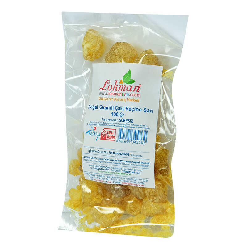 Lisinya214 Reçine Doğal Granül Çakıl Sarı 100 Gr Paket