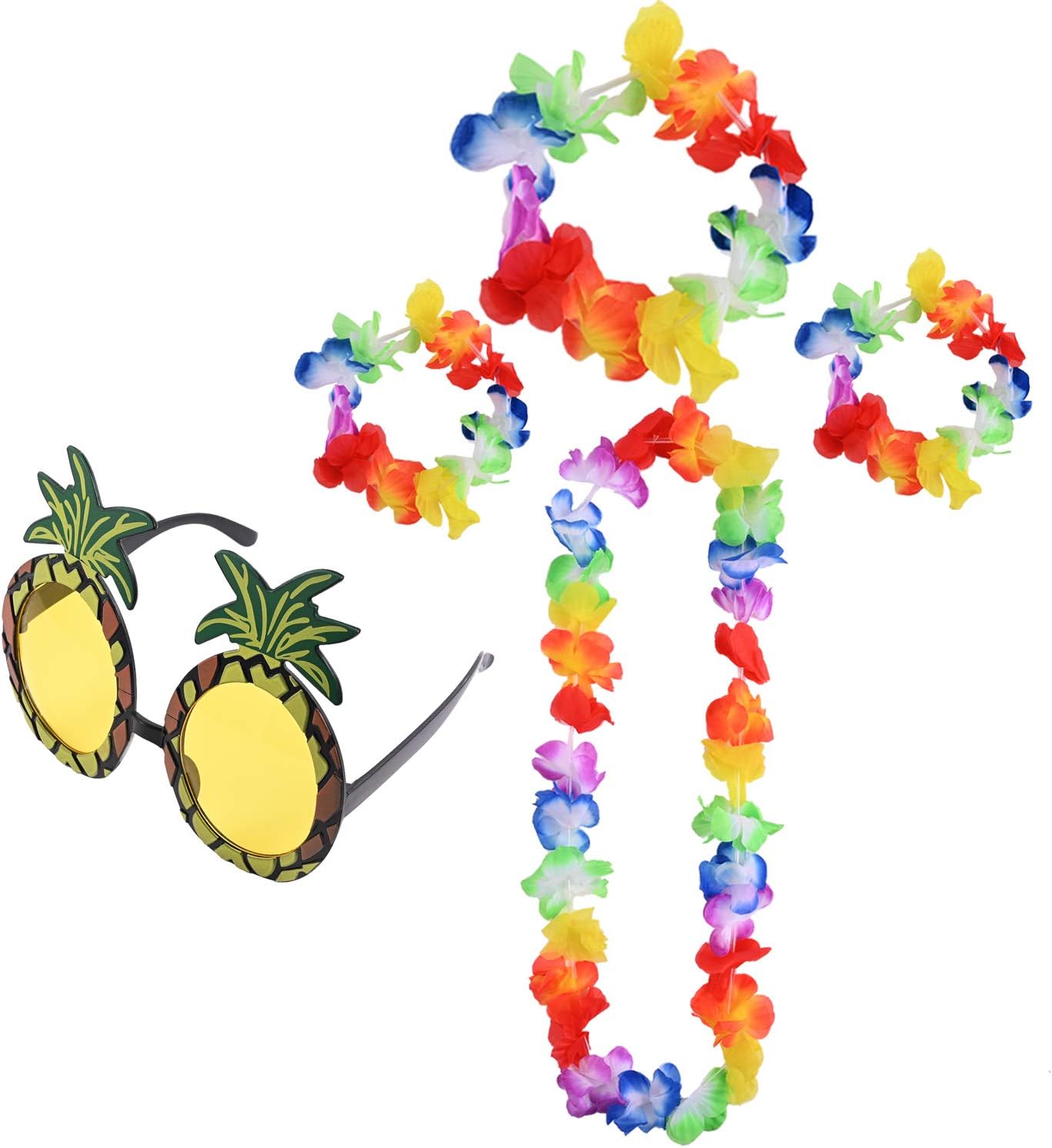 Renkli Ananas Gözlük, Taç, Kolye ve Bileklik Seti Renkli Ananas Gözlük, Taç, Kolye ve Bileklik Seti