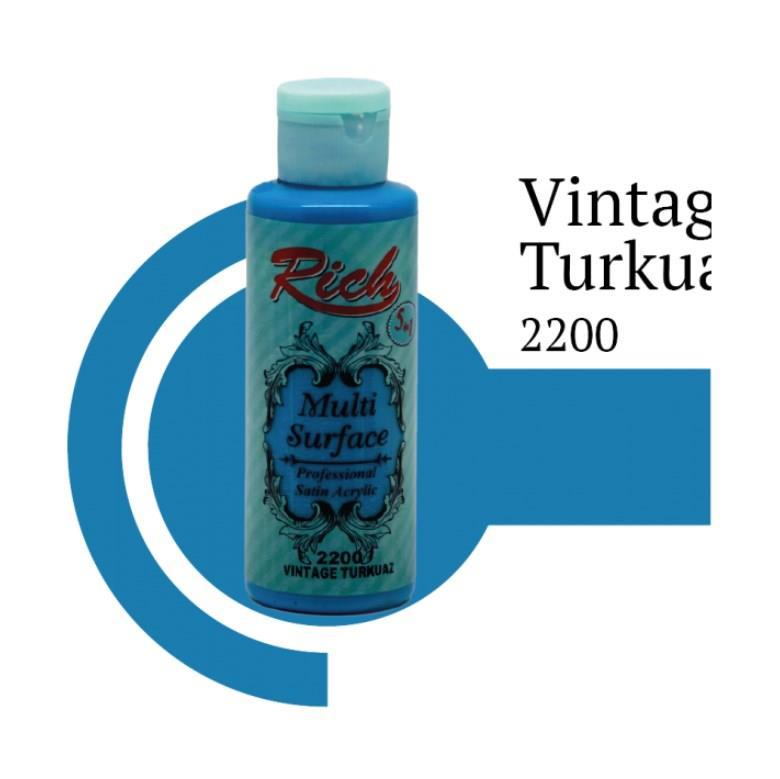 Lisinya202 Rich Multi Surface 2200 Wintage Turkuaz Akrilik Boya 120 cc