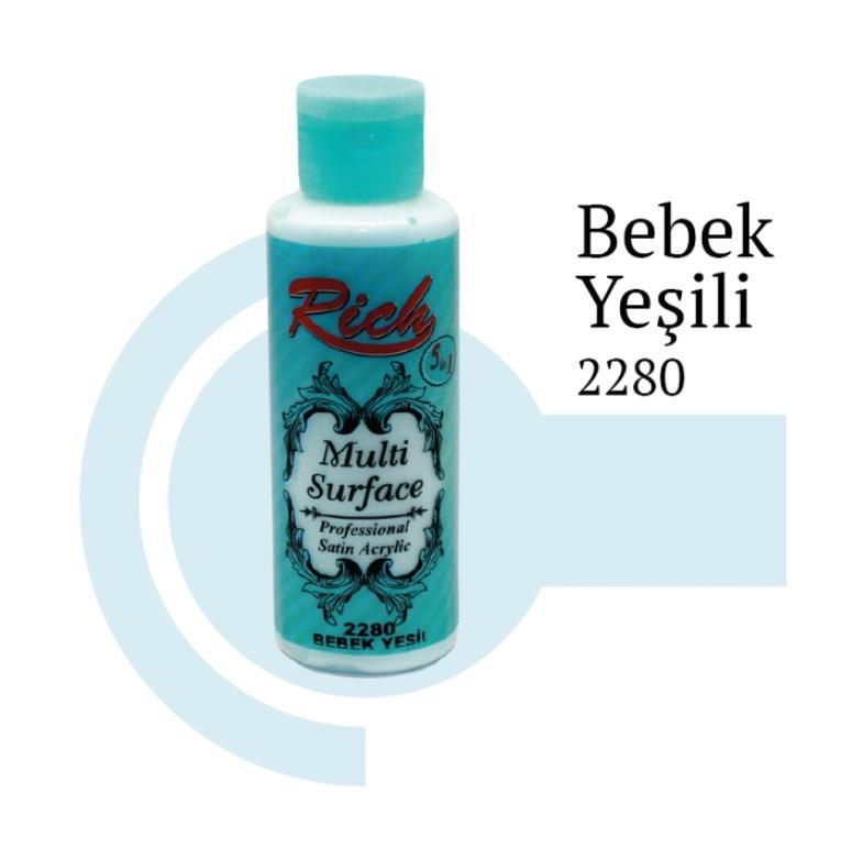 Riculti Surface 2280 Bebek Yeşili Akrilik Boya 130 cc Lisinya202 Rich Multi Surface 2280 Bebek Yeşili Akrilik Boya 130 cc
