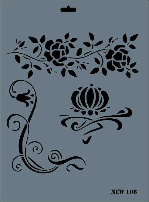 Lisinya202 Rich New Seri N-106 Stencil 35x25 cm