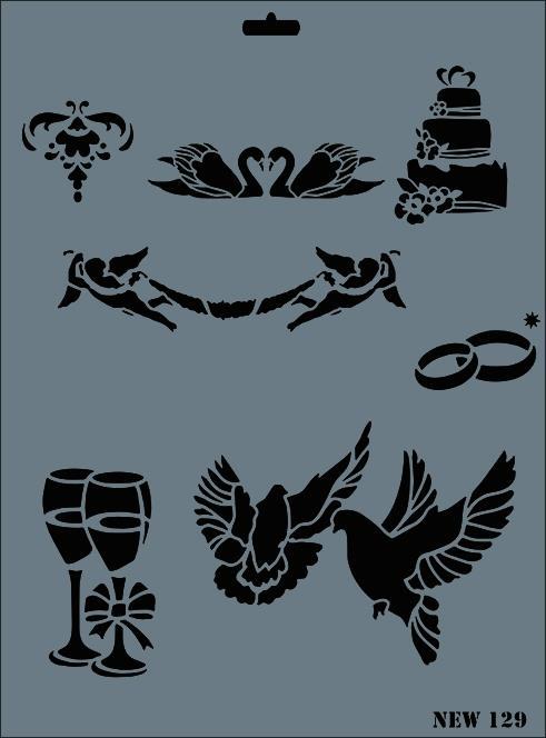 Lisinya202 Rich New Seri N-129 Stencil 35x25 cm