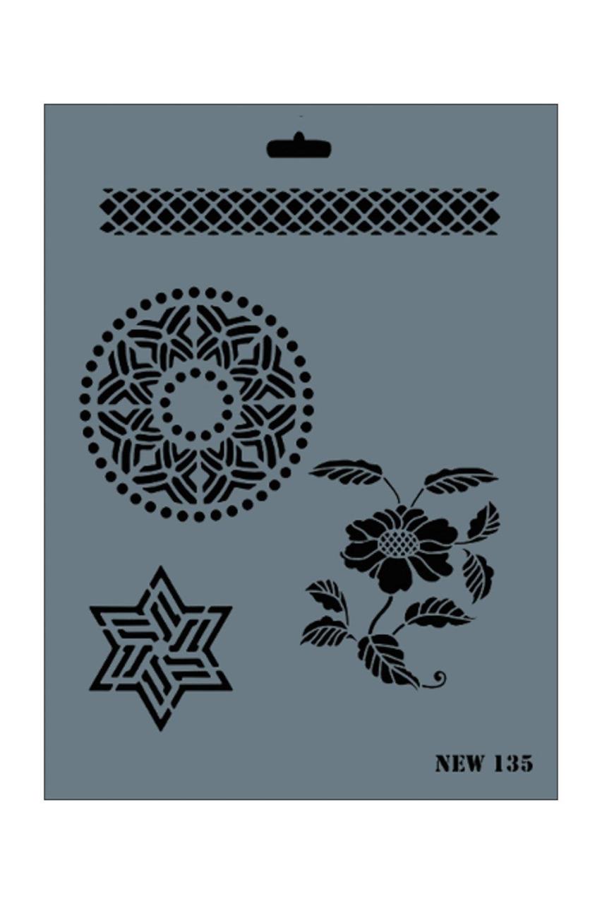Lisinya202 Rich New Seri N-135 Stencil 35x25 cm