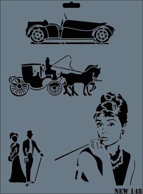 Lisinya202 Rich New Seri N-148 Stencil 35x25 cm