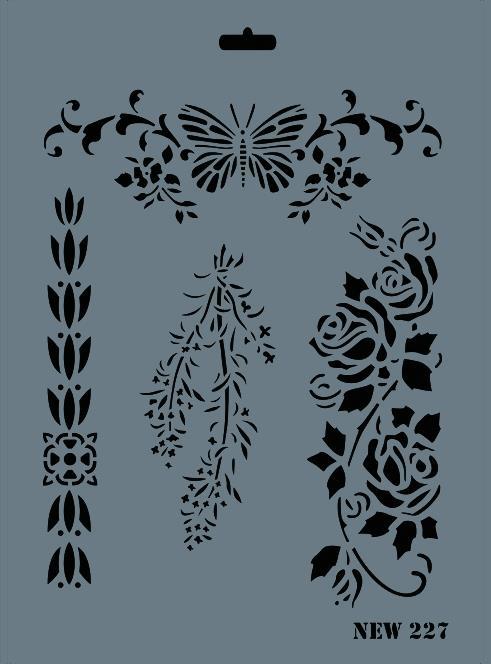 Lisinya202 Rich New Seri N-227 Stencil 35x25 cm