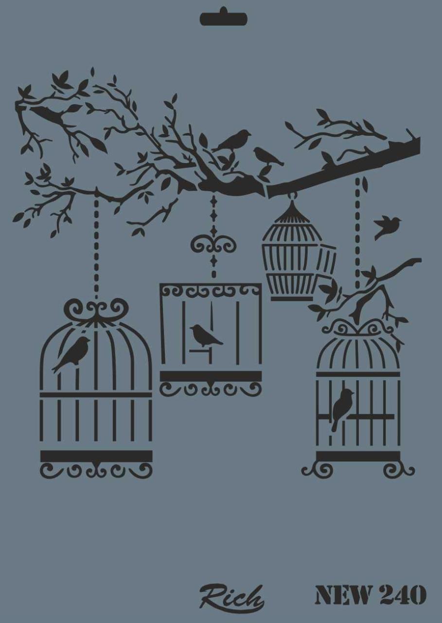 Lisinya202 Rich New Seri N-240 Stencil 35x25 cm