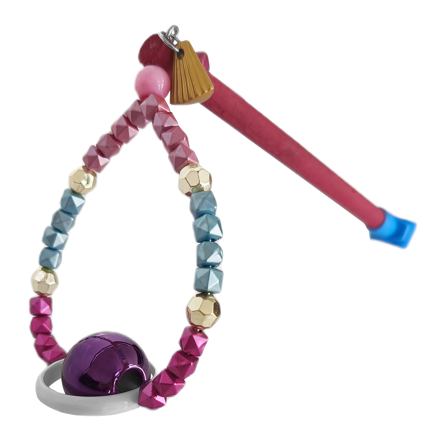 Tünekli Döner Toplu Kuş Oyuncağı 10 cm-16 cm Bordo - Lisinya