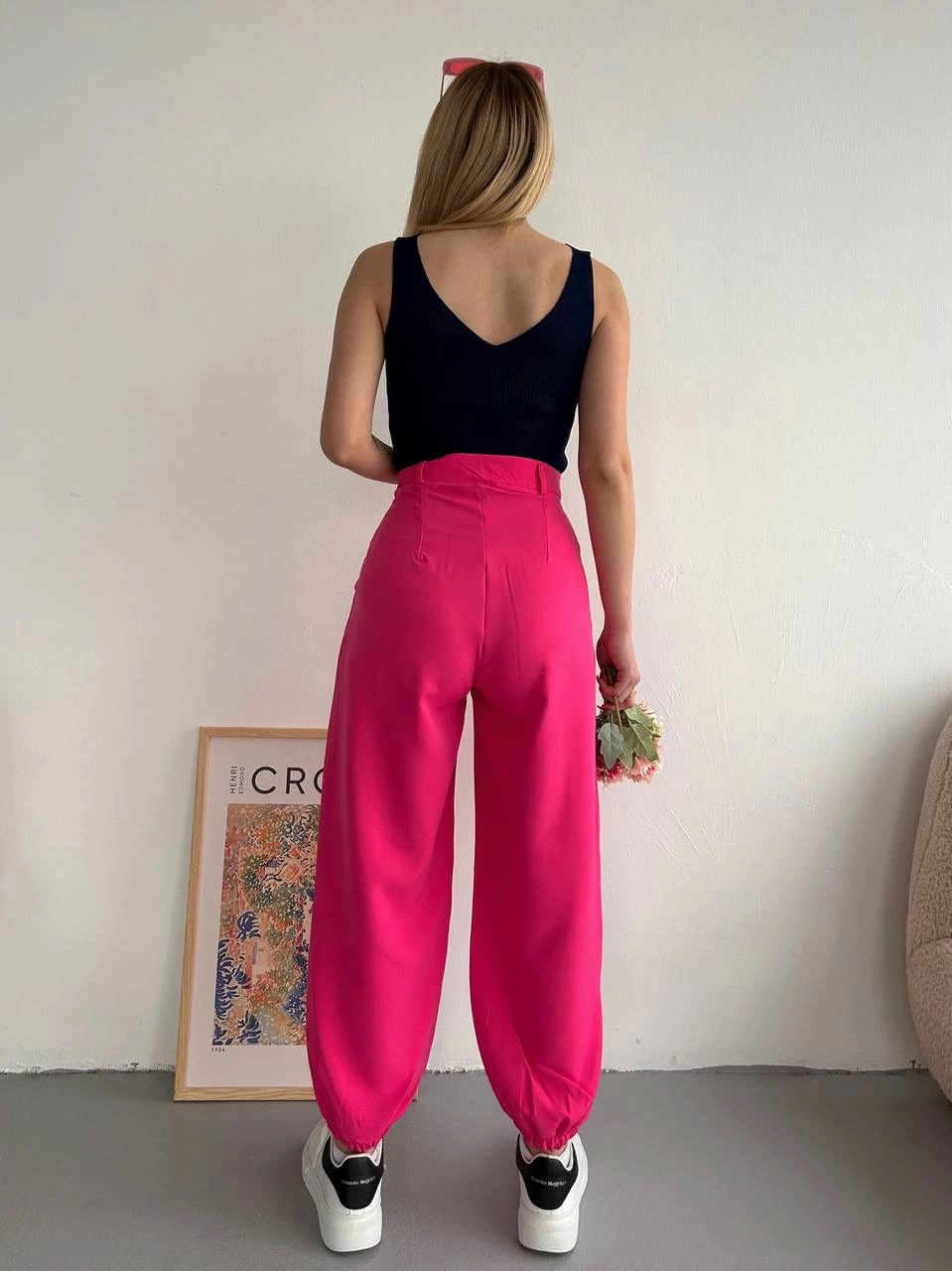Şalvar pantolon fuşya s23202 - Lisinya