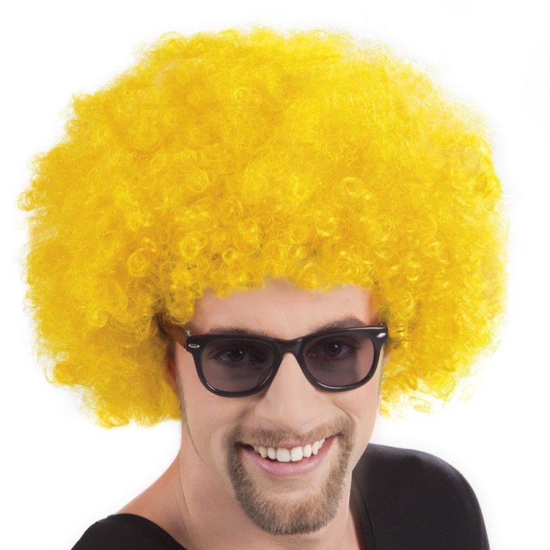 Sarı Renk Kıvırcık Afro Bonus Peruk (Lisinya)