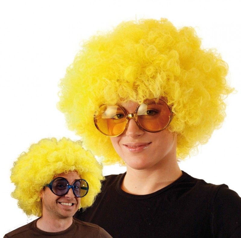 Sarı Renk Kıvırcık Afro Bonus Peruk (Lisinya)