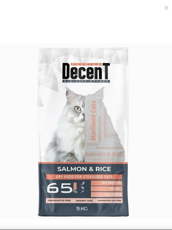 Decent Sterilised Somon Balıklı Kısırlaştırılmış Kedi Maması 15 kg