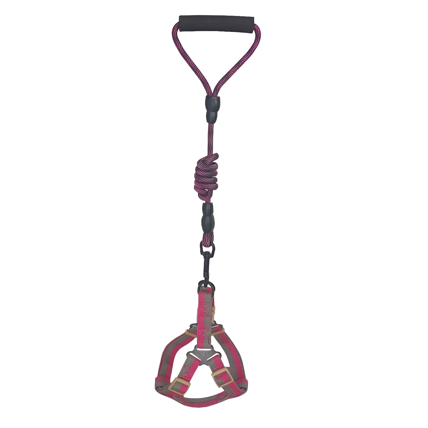 Köpek Göğüs Tasma Seti Dalga Desenli 2 cm*40-58 cm Mor-Pembe - Lisinya