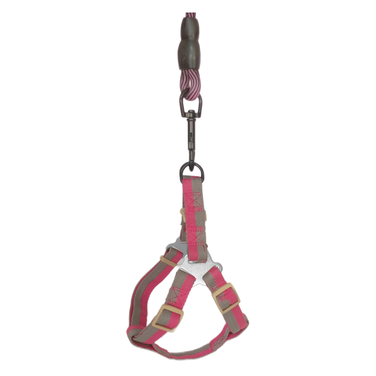 Köpek Göğüs Tasma Seti Dalga Desenli 2 cm*40-58 cm Mor-Pembe - Lisinya