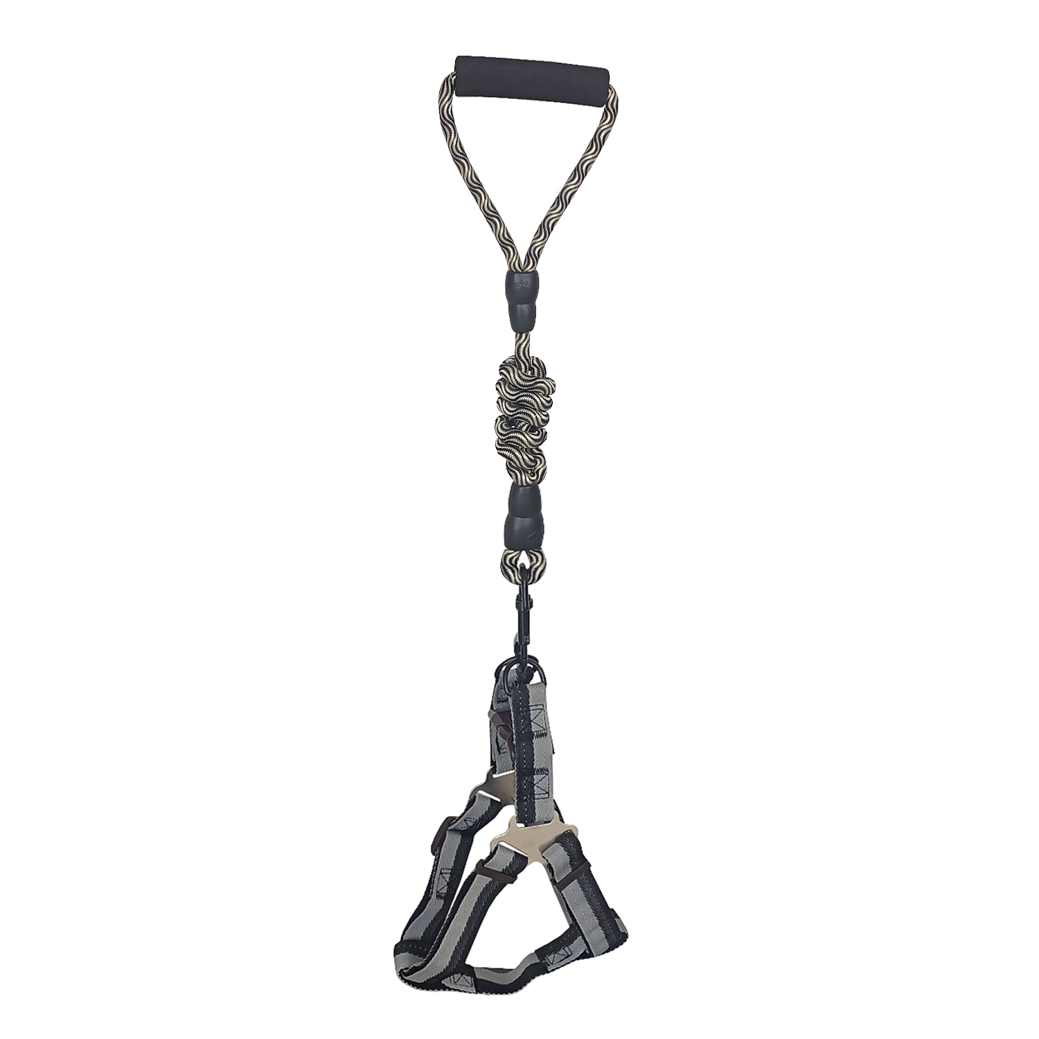 Köpek Göğüs Tasma Seti Dalga Desenli 1.5 cm*35-48 cm Siyah-Beyaz - Lisinya