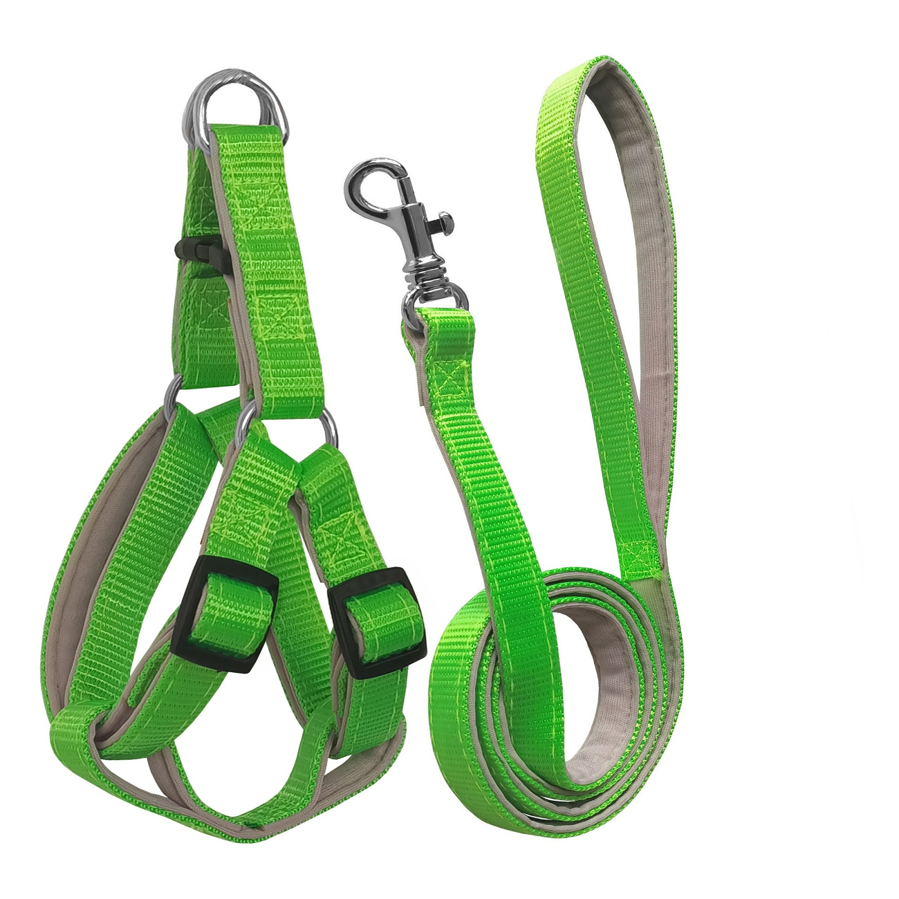 Gezdirme Kayışlı Dokuma Köpek Göğüs Tasma Seti 52*73-110 cm Neon Yeşil Lisinya205 Gezdirme Kayışlı Dokuma Köpek Göğüs Tasma Seti 52*73-110 cm Neon Yeşil