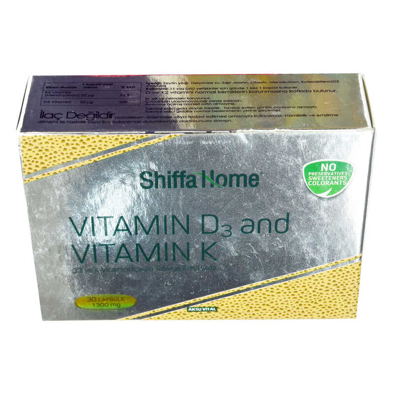Lisinya214 Shiffa Home D3 ve K Vitamini Yumuşak 1300 Mg x 30 Kapsül